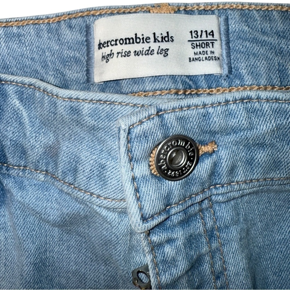 New Abercrombie kids  Wide Leg High Rise Light Wash 13/14 26 - Picture 5 of 13
